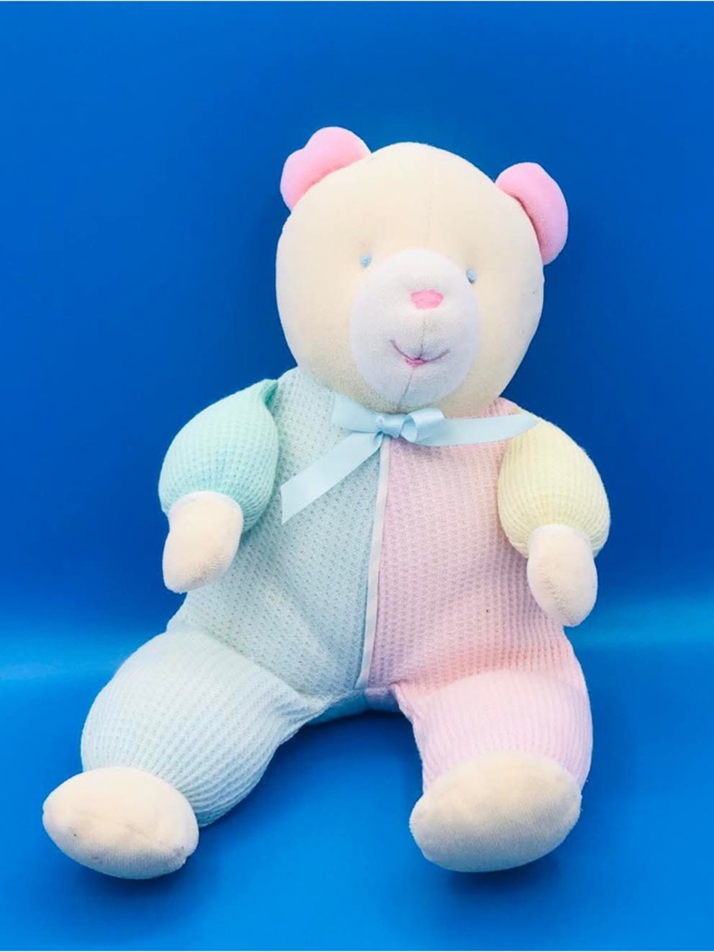 Vintage Eden Pastel Colorblock Teddy Baby Bear